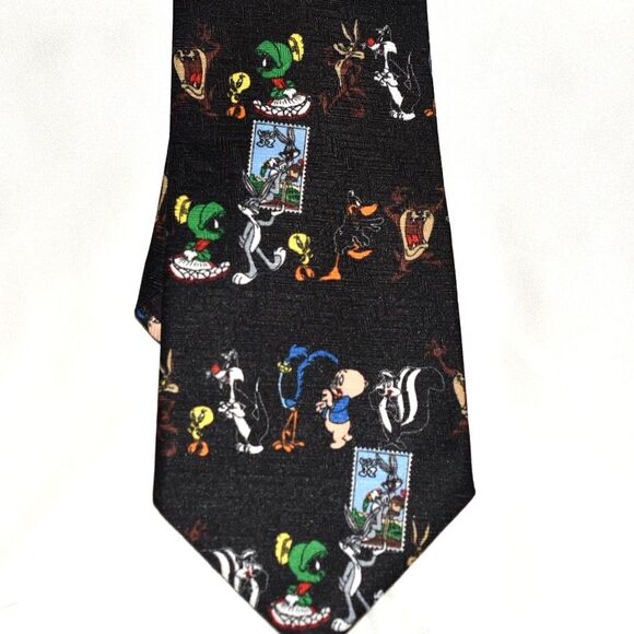 U.S.P.S Stamp Collection 1997 Vintage Looney Tunes Bugs Bunny Stamp Tie - Picture 2 of 3